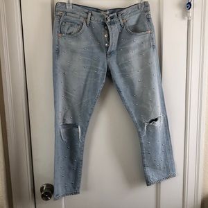 Citizens of humanity studded Emerson boyfriend jeans